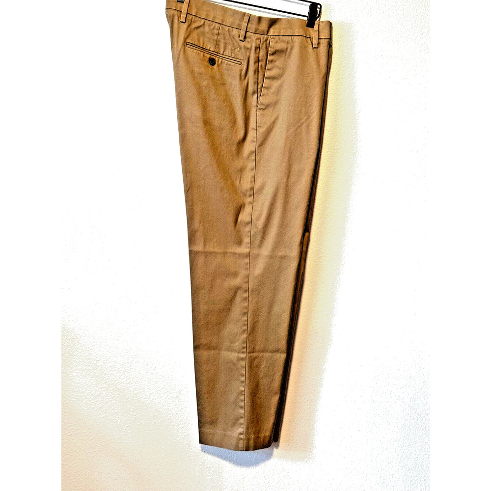 DOCKERS SIGNATURE 36x32 Men's Straight Fit Dark Khaki Pants Work or Casual